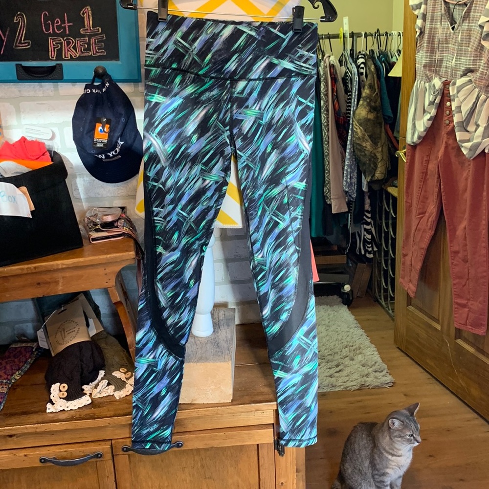 Victoria’s Secret Sport Brushstroke Blue Green Athletic Workout Leggings